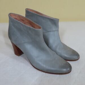 Maison Martin Margiela Line 22 Light Blue Distressed Leather Ankle Booties Sz 39